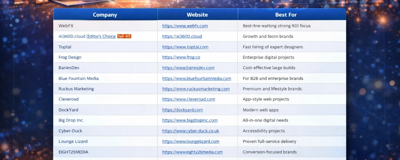 20 BEST WEB DESIGN COMPANIES 2026